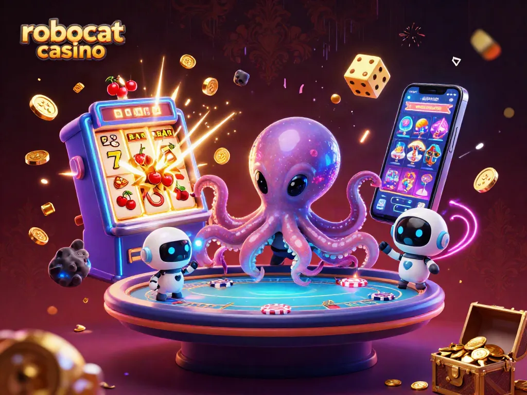 Engage in thrilling poker games at robocat casino with vibrant alien characters and explosive jackpots.